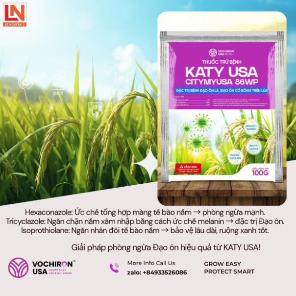 🔥 Lúa khỏe, bông chắc, không lo Đạo Ôn! 🔥  Bệnh Đạo ôn lá & cổ bông có thể làm thất thu tới 30–50%.