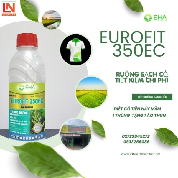 🌱 EHA EUROFIT 350EC – Giải Pháp Diệt Cỏ Triệt Để, Bảo Vệ Mùa Vụ Hiệu Quả Bạn đang đau đầu vì cỏ dại và lúa cỏ mọc dày đặc, cạnh tranh dinh dưỡng với cây lúa? 👉 Đừng lo! EHA EUROFIT 350EC chính là giải pháp vàng giúp bà con diệt sạch cỏ ngay từ giai đoạn t