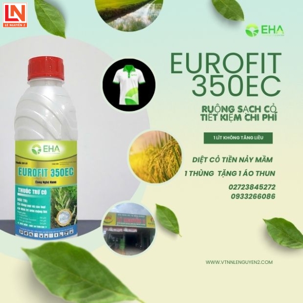 🌱 EHA EUROFIT 350EC – Giải Pháp Diệt Cỏ Triệt Để, Bảo Vệ Mùa Vụ Hiệu Quả Bạn đang đau đầu vì cỏ dại và lúa cỏ mọc dày đặc, cạnh tranh dinh dưỡng với cây lúa? 👉 Đừng lo! EHA EUROFIT 350EC chính là giải pháp vàng giúp bà con diệt sạch cỏ ngay từ giai đoạn t